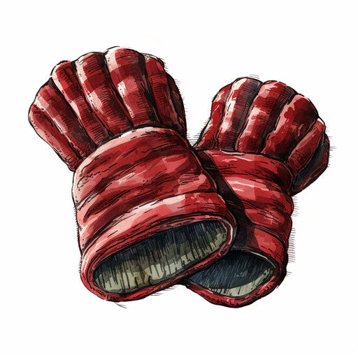 Chiaroscuro Art rendition of mittens clipart on white