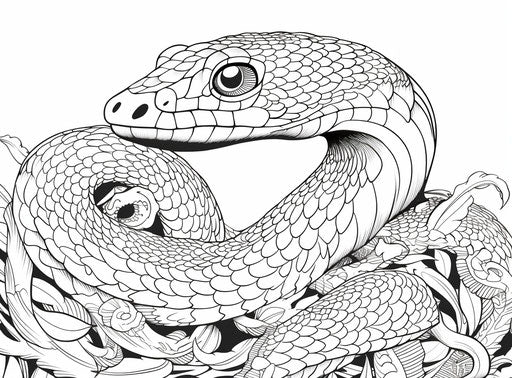 Exotic snake in Guatemalan art style, uhd image