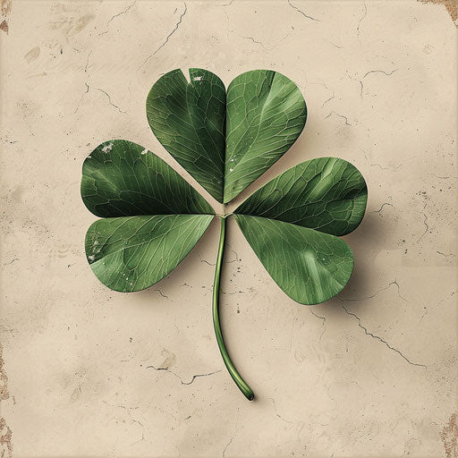 Realistic quality clover clipart on flat beige background