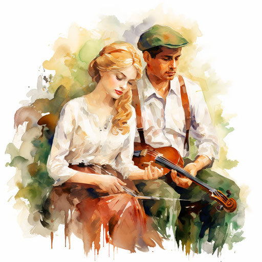 Project clipart in the style of oil painting on white background