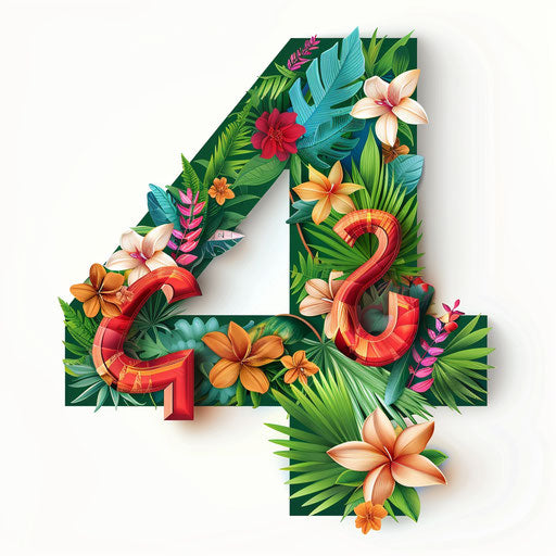 Realistic illustration of number 4 on white background