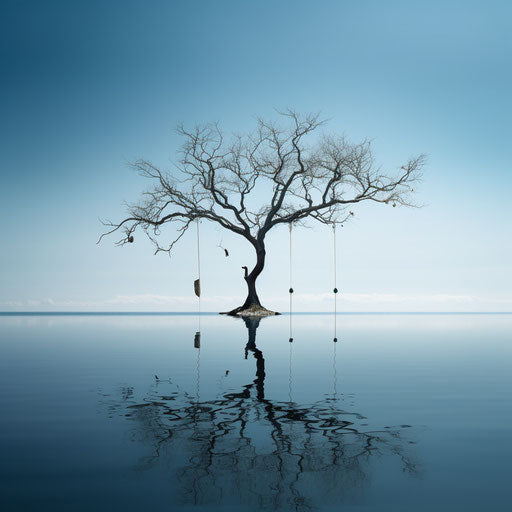 Reflective tree with serene and calm waters