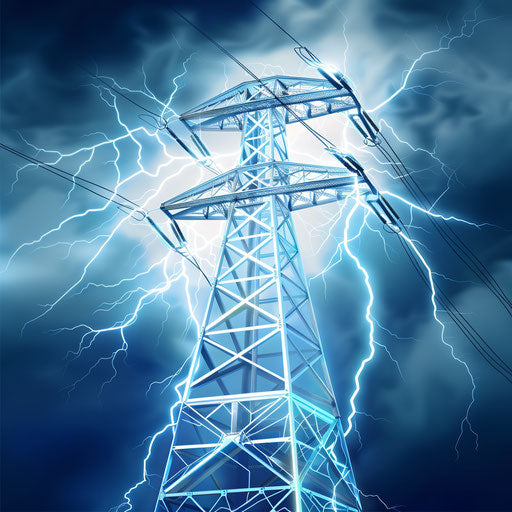 Realistic electricity illustration on random flat background