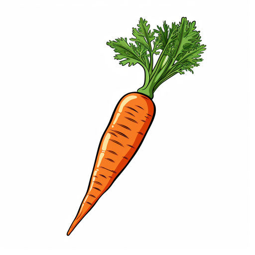 Minimalist style carrot clipart, on white background