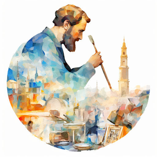 Impressionistic Art clipart on white background