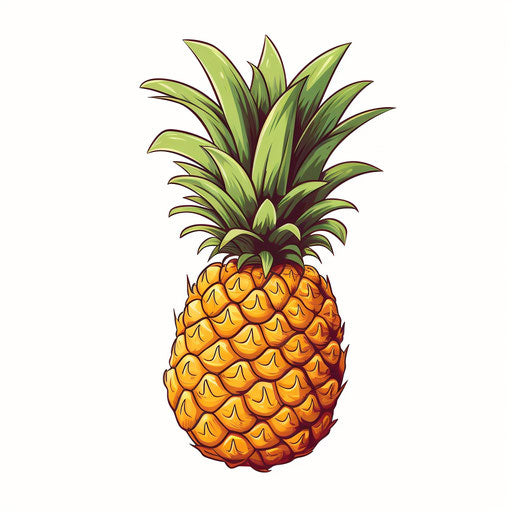 Minimalist pineapple illustration on white background