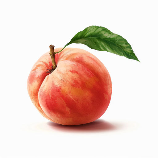 Realistic peach clipart on flat white background