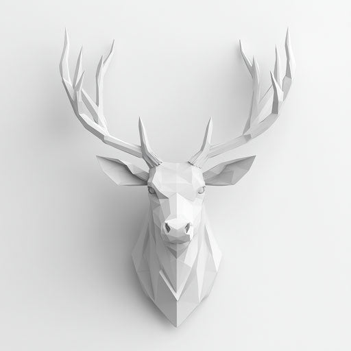 3D elk on flat white background, isolated clipart