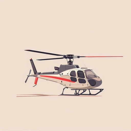 Elegant helicopter on flat cream background