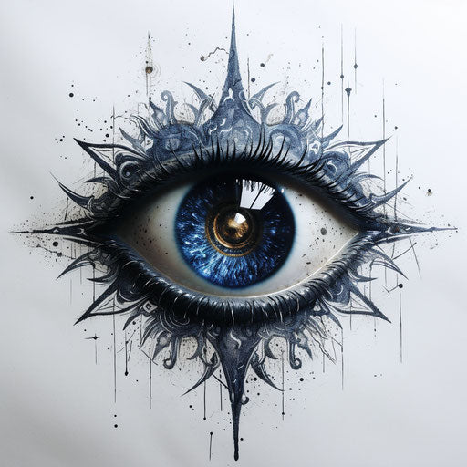 Eye tattoo with stars and eyes