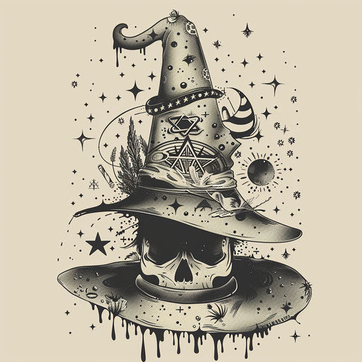 Magician's hat with mystical symbols