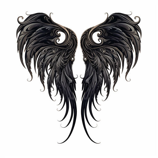 Tribal wing tattoo and wing designs, symbolic elements style canvas