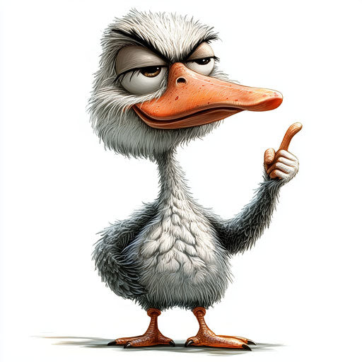 Innovative Swan Caricature Clipart for Educational Tools