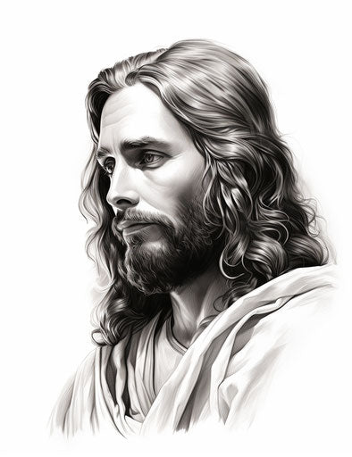 Jesus love tattoo design in black and white vector style
