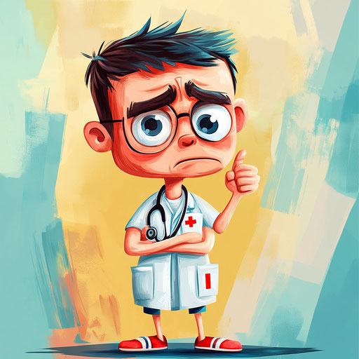 Humorous caricature of a first aid clipart with human characteristics