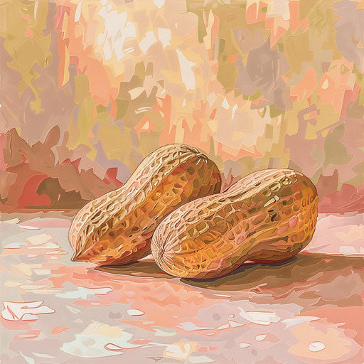 Dusky rose backdrop with detailed peanut clipart