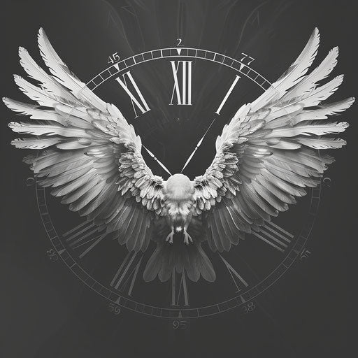 Timeline clipart with realistic background, detailed wings