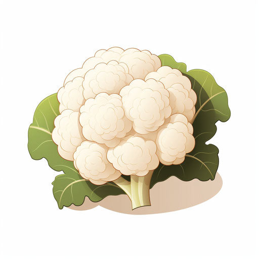Minimalist cauliflower clipart on white background