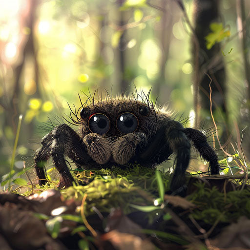 Charming spider in forest inspired by Vincent Munier