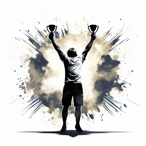 Winner clipart in the style of Chiaroscuro Art, on a white background