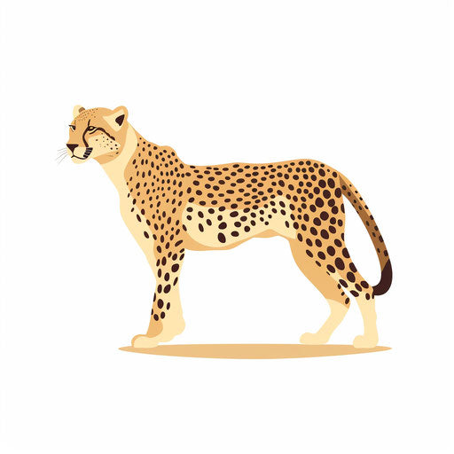 Minimalist cheetah illustration on white background