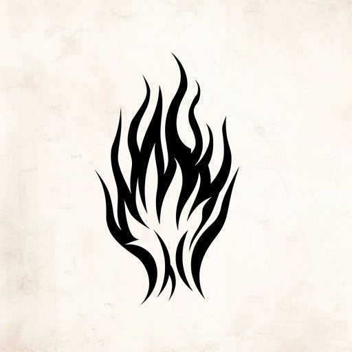 Bold tribal flame tattoo design