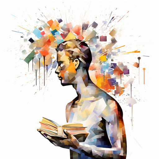 Knowledge clipart in the style of Impressionistic Art, on a white background