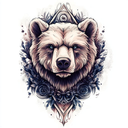 Powerful bear with intense gaze