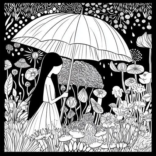 Rainy day with mystical creatures