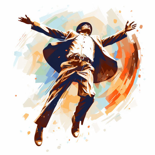 Clipart of getting up in the style of Chiaroscuro Art, on a white background