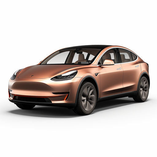 Medium-sized electric car in champagne color