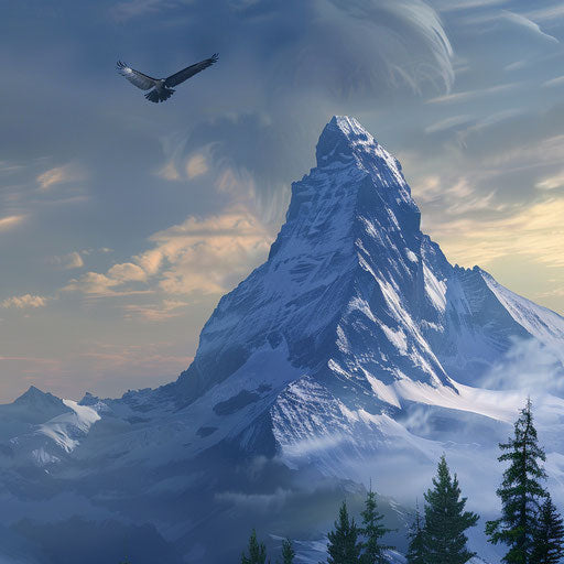 The Matterhorn with an eagle soaring above