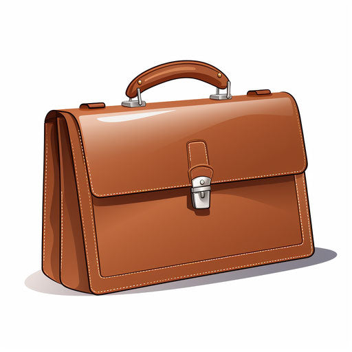 Minimalist briefcase illustration on white background