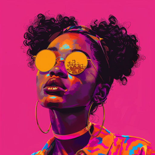 Sister clipart on vibrant magenta background