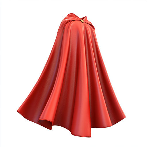 3D Superhero Cape on flat white background