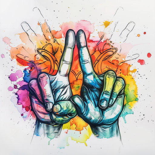 Contemporary peace tattoo sketch in flat style