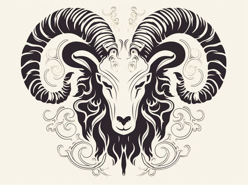 Aries zodiac head tattoo vector downloads