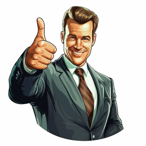 Successful illustration in the style of Chiaroscuro Art, on white background