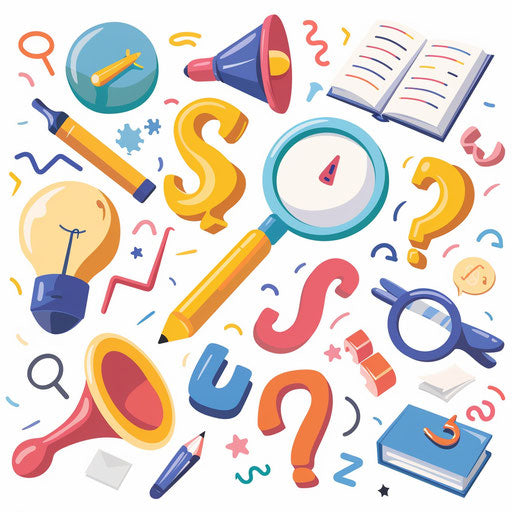 Realistic quiz clipart on flat white background