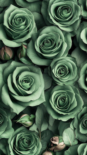 Green roses pattern, phone wallpaper, high resolution