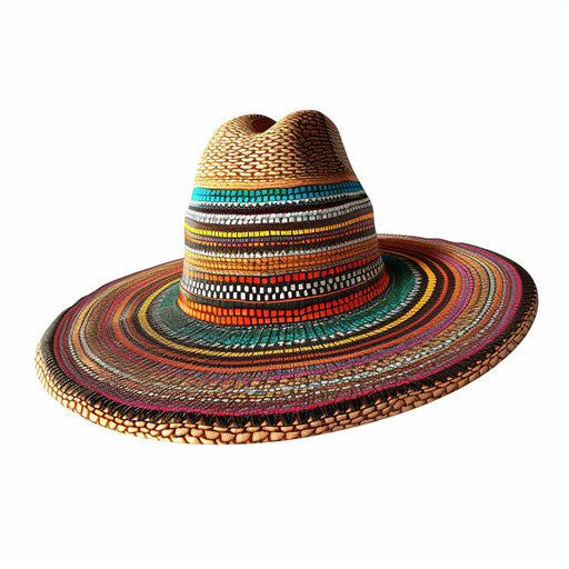 Mexican hat clipart on white background, vibrant colors