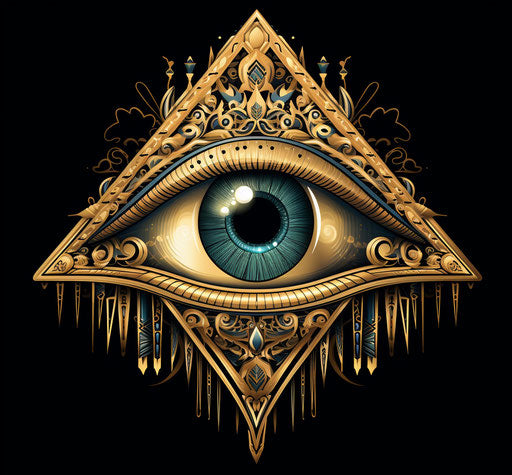 All-seeing eye carved in an elegant pattern