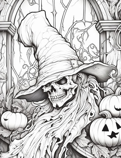Halloween coloring pages, Randal Spangler style