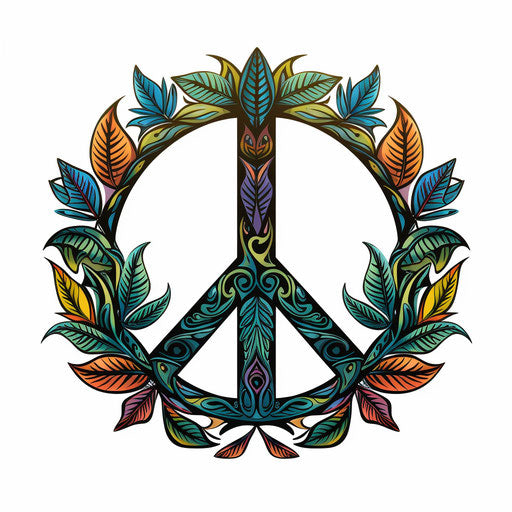 Peace sign in Chiaroscuro Art style on white background