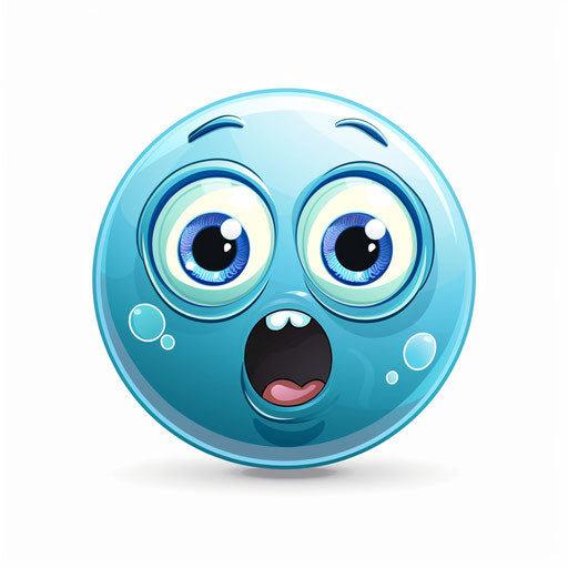 Surprised blue sphere