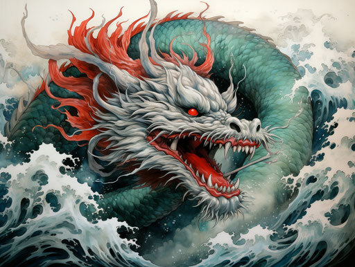 Amazing dragon tattoo, traditional Japanese designs