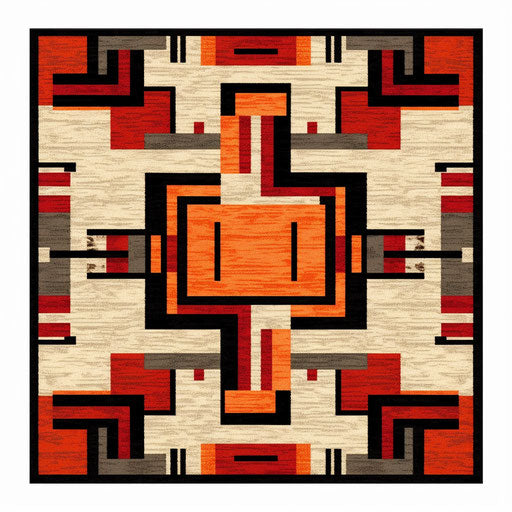 Minimalist rug on white background