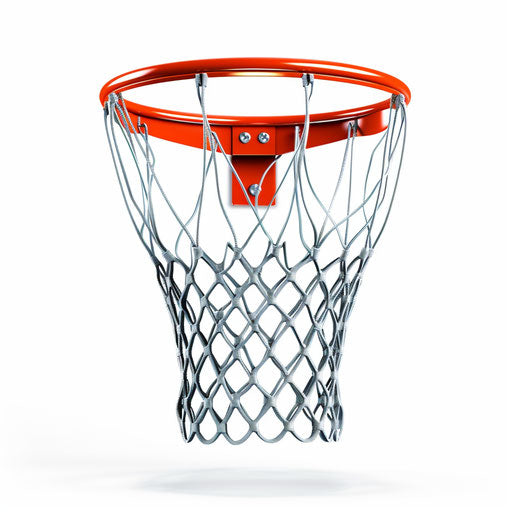 Realistic basketball hoop illustration on a flat white background