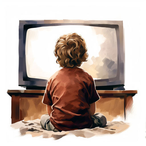 Watching TV - Oil painting