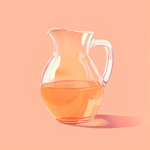 Realistic style jug clipart on pastel peach background